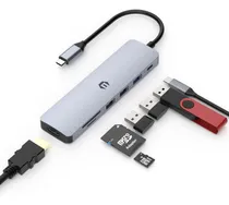 Comprar Concentrador Usb C, Estación De Acoplamiento Totu 7 En 1, Qu