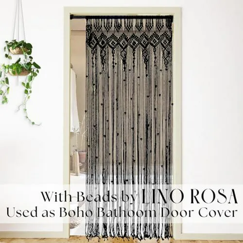 Cortinas Negras 84 Para Dormitorio, Sheer Boho Macrame Deco