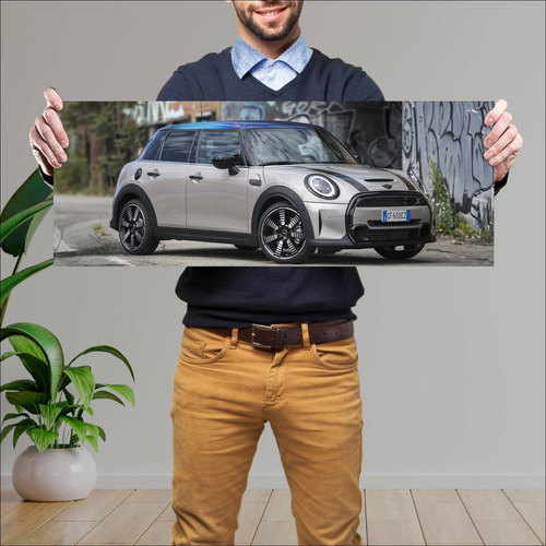 Cuadro 30x80cm Auto 2021 Mini Cooper S Black Pac 404