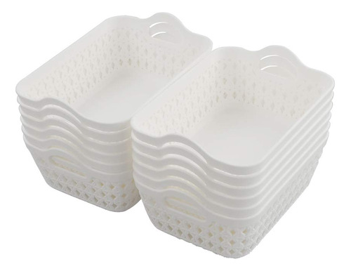 Cadineus Mini Bandejas De Plastico Para Cestas, Color Blanco