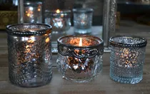 Comprar Set X3 Fanales Porta Velas Plateados #104 #113 #119