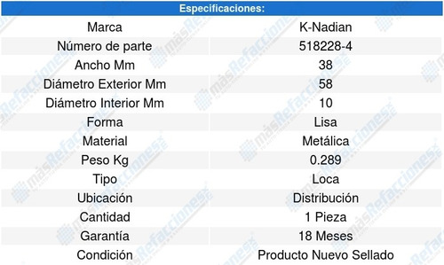 Polea Guia Distribucion Avenger 6cil 2.5l 86 A 90 8596687