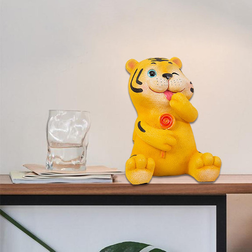 Tigres De Dibujos Animados Estatuilla Arte Artesanía Caja
