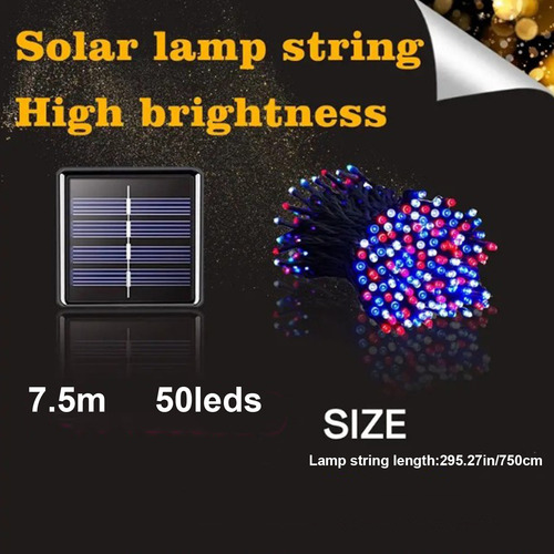 Guirnalda De Luces Solares Con Flores Para Exteriores, Día D