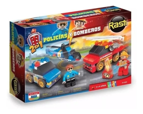 Rasti Policías Y Bomberos 2 En 1 130 Piezas