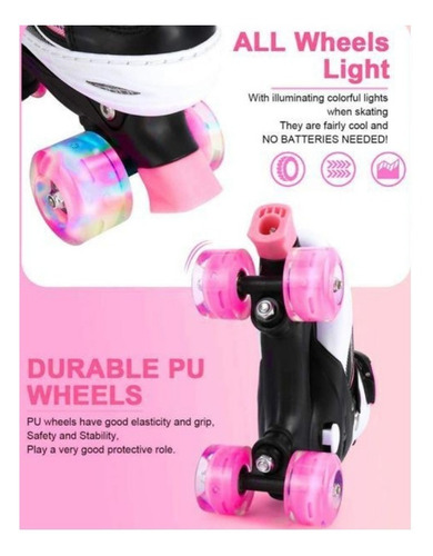 Imagen 3 de 6 de Patín Artístico Extensible 35-38 Ruedas Silicona Con Luces
