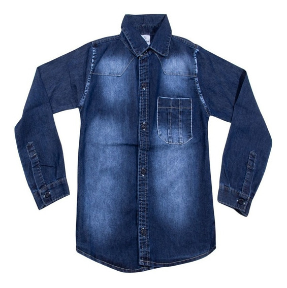 camisa jeans masculina juvenil