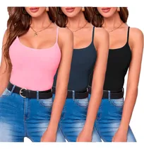 Comprar Set 3 Blusas De Tirantes Ladypo Crop Top Tirantes Dama