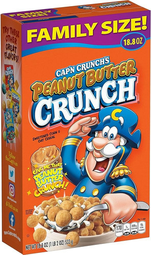 Cereal Capitan Crunch Peanut Butter Family Size 533g