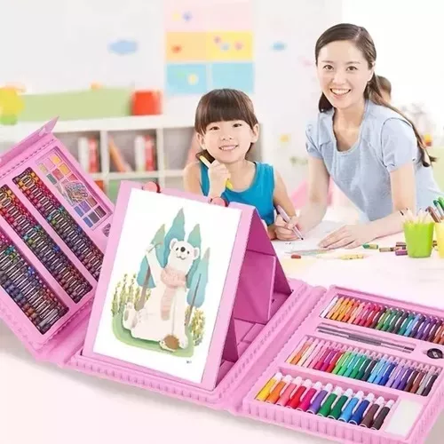 Set Colores Kit Colorear 208 pcs Juego Arte Dibujo Creativo Infantil -  Canela Hogar