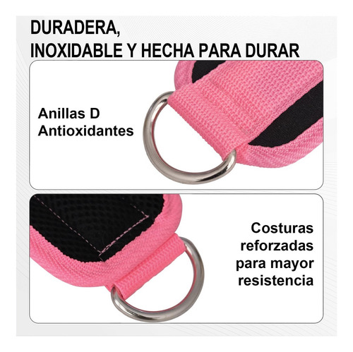 Tobillera Fitness Gym, Reforzada Doble Anilla En D, Correas