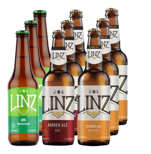 Imagen 1 de 3 de Combo Variedades Cerveza Straus Linz X 355ml S/tacc - X9un