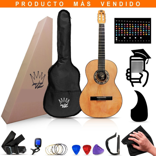 Paquete Guitarra Vz Acustica Hecho En Paracho Michoacan Mex
