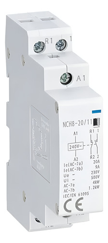 Contactor Modular 230vac 20a, 4kw Ac1, 2na