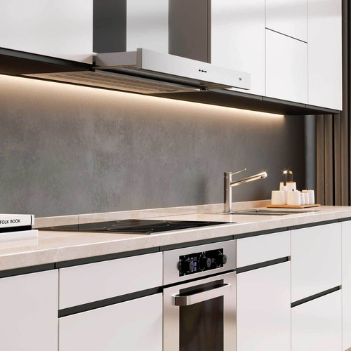 Extractor purificador de cocina TST Extensible ac. inox. de pared 890mm x 70mm x 530mm plateado 220V