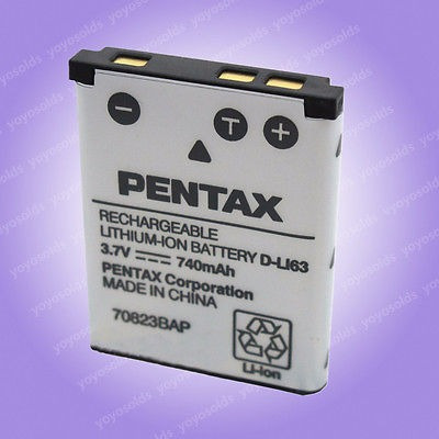 Nueva Genuina Original Pentax D-li63 3.7v Batería Para Optio