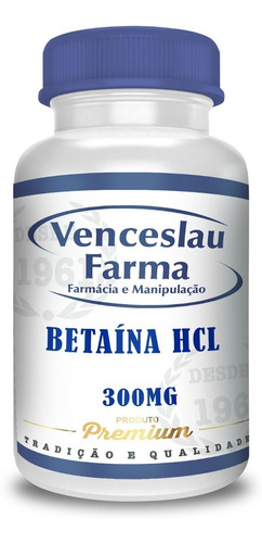Cloridrato De Betaina Hcl 300mg Com 120 Doses