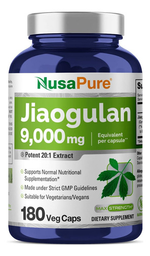 Jiaogulan 9000 Mg Extracto 20:1 Inmunologico 180 Capsulas