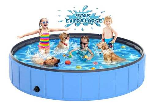 Piscina Plegable Grande Para Perros | 97x16''