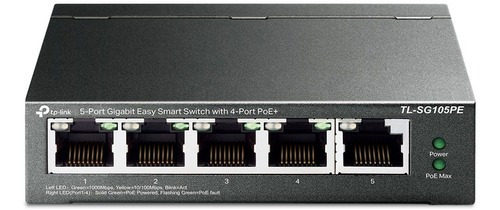 Switch Gigabit Easy Smart Tl-sg105pe 10/100/1000 C/ 5 Portas