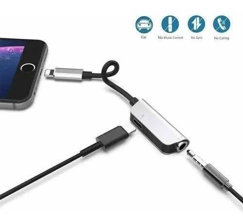 Adaptador Audífonos 3.5 & Carga Lightning iPhone, Ios *itech