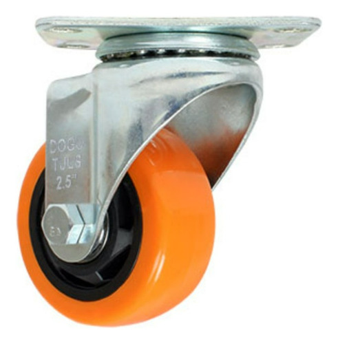 Rodaja De Pvc Naranja Giratoria Con Placa 2-1/2'' Dogotuls