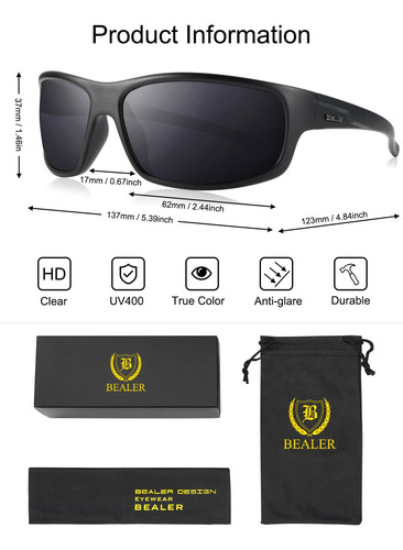 Óculos De Sol Esportivos Bealer Polarizados Para Homens Com
