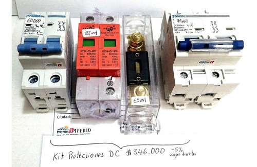 Kit Protecciones Sist Solar Fotovoltaico Breaker Diferencial