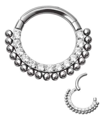 Piercing Septum Clicker Bolita Micro Cristal Titanio Mirame