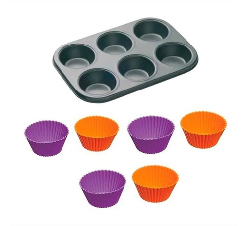 Molde Para Muffins Con Pirotines - Cupcakes Medianos -cocina