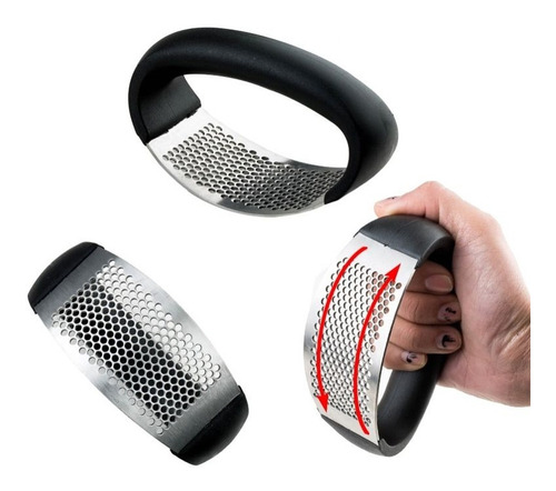 Imagem 3 de 5 de Espremedor Amassador De Alho Manual Em Inox Ergonômico