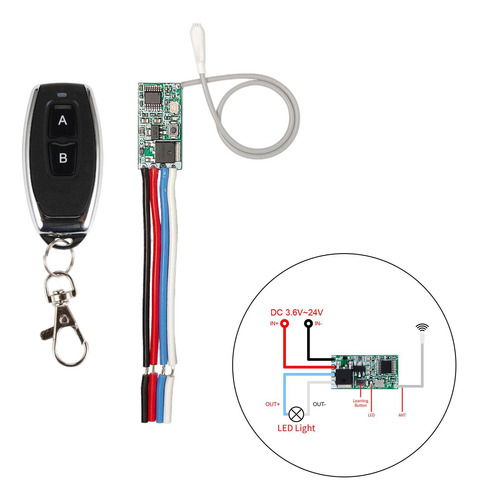 Mini Interruptor De Control Remoto Inalámbrico Rf 433mhz 12v
