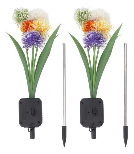 Juego De 2 Estacas Solares Para Flores, Ip65, Impermeables,