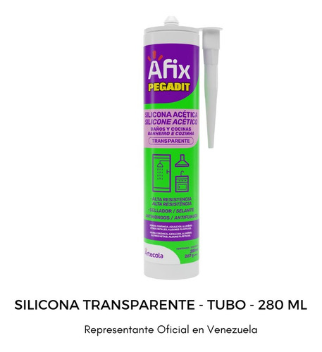 Silicona Acética Transparente - Para Baños Y Cocinas - 280ml