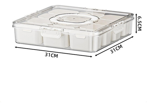 Bandeja Para Servir Dividida Con Tapa Y Asa Compatible Con