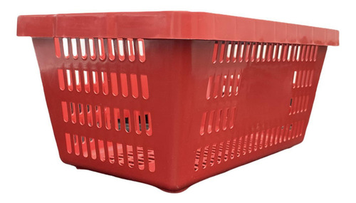 Cesta reforzada para farmacia y supermercado, 13 litros, color rojo