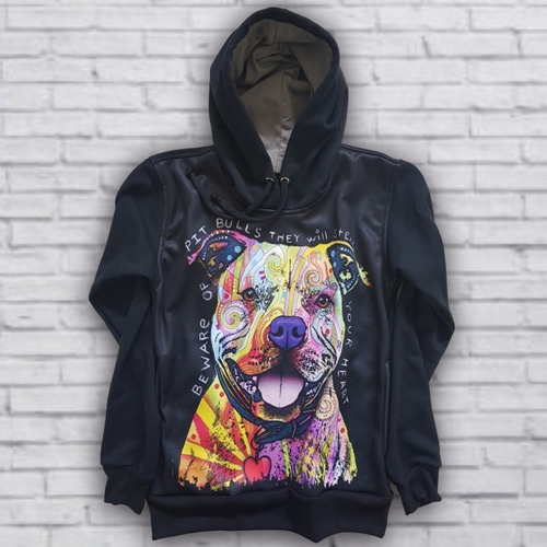 Blusa Dog Pitbull Colors Blusa Fem. Casaco 