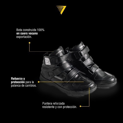 Imagen 5 de 8 de Botas Moto Cortas Hombre 100% Cuero Vertigo. En Gravedad X