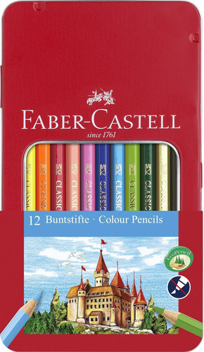Imagen 1 de 3 de Lapices De Colores Eco En Lata X 12 Largos Faber-castell