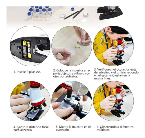 Microscopio Para Niños Discovery, Microscopio Kit 100-1200x