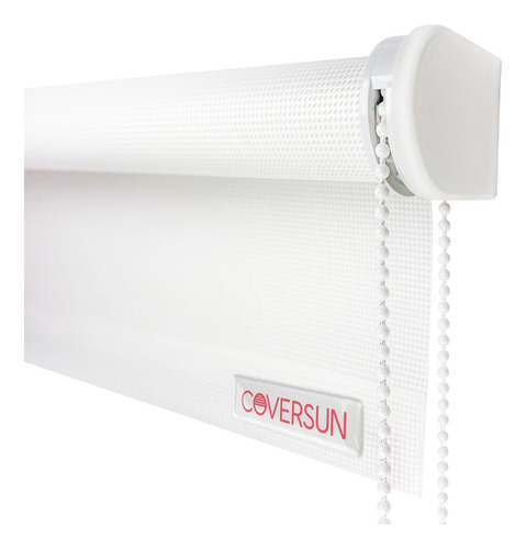 Cortina Roller Sunscreen 190x180 Cm Coversun Traslucida Sunscreen Mesh 6% / 10% Blanco, Facil Instalacion, Tela Pvc Resistente, Soportes Metalicos, 190 Ancho X 180 Alto Blanco