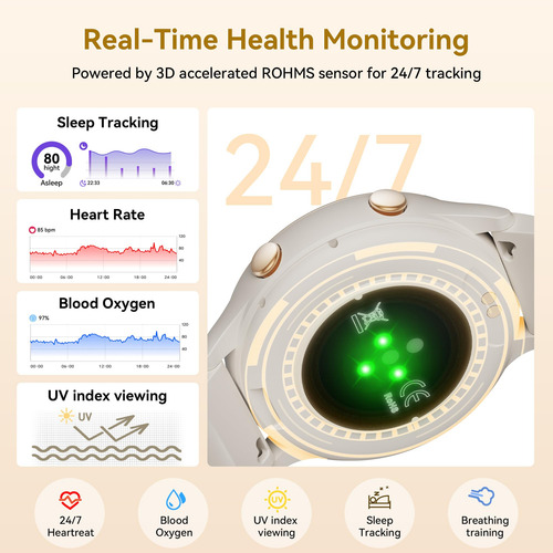 Reloj Inteligente Mujer Ip67 Con Monitor De Frecuencia Cardí