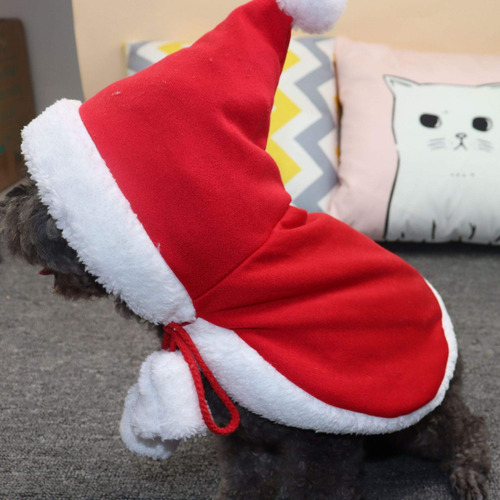 Disfraz Navidad Perro, Felpa Capa Navideño De Gato Con