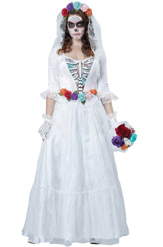 Disfraz De Novia Catrina Para Mujer Talla: L Halloween
