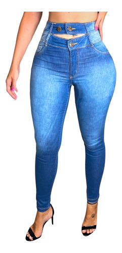 Calça Jeans Levanta Bumbum Bojo Cós Duplo Sexy Modeladora 