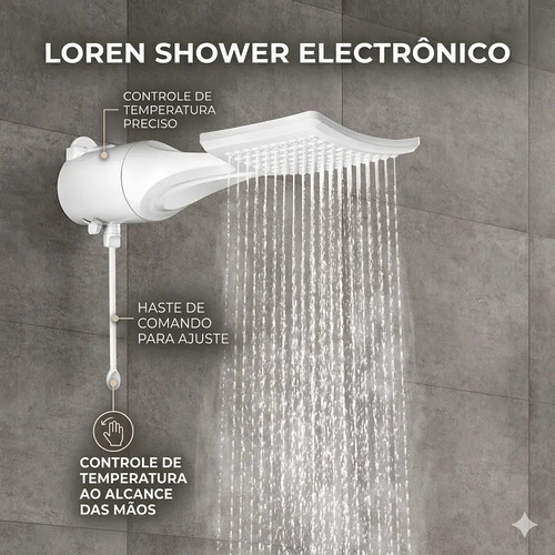 Chuveiro Loren Shower Ultra Eletrônica 7500w Lorenzetti Branco 7.5 Kw