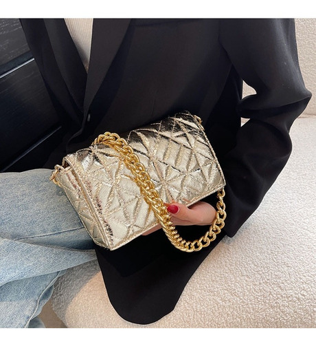 Cartera Dorada De Hombro Moda 2023