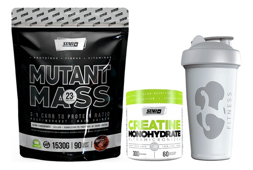 Mutant Mass 1,5 Kg + Creatina 300g + Vaso Star Nutrition