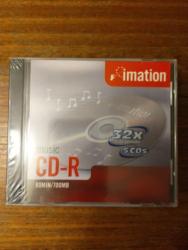 Pack 5 Cd-r Music - Imation - 80 Minutos / 700 Mb