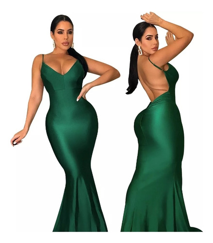 Vestido De Fiesta Color Verde K10288 Corte Sirena 